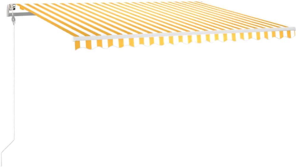 vidaXL Auvent automatique capteur de vent/LED 400x300cm Jaune et blanc