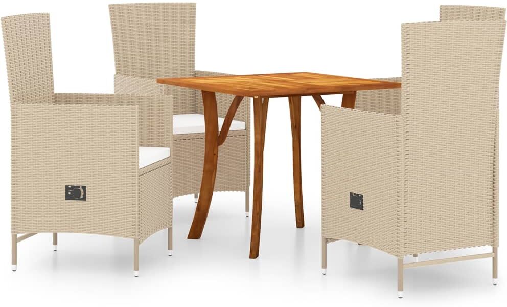 vidaXL Ensemble de salle à manger de jardin 5 pcs Beige