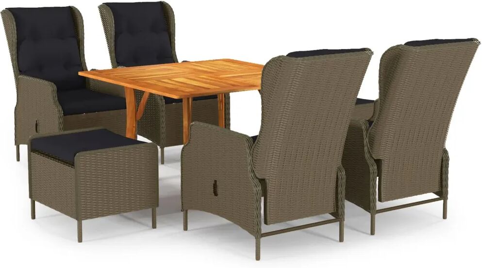 vidaXL Ensemble de salle à manger de jardin 7 pcs Marron