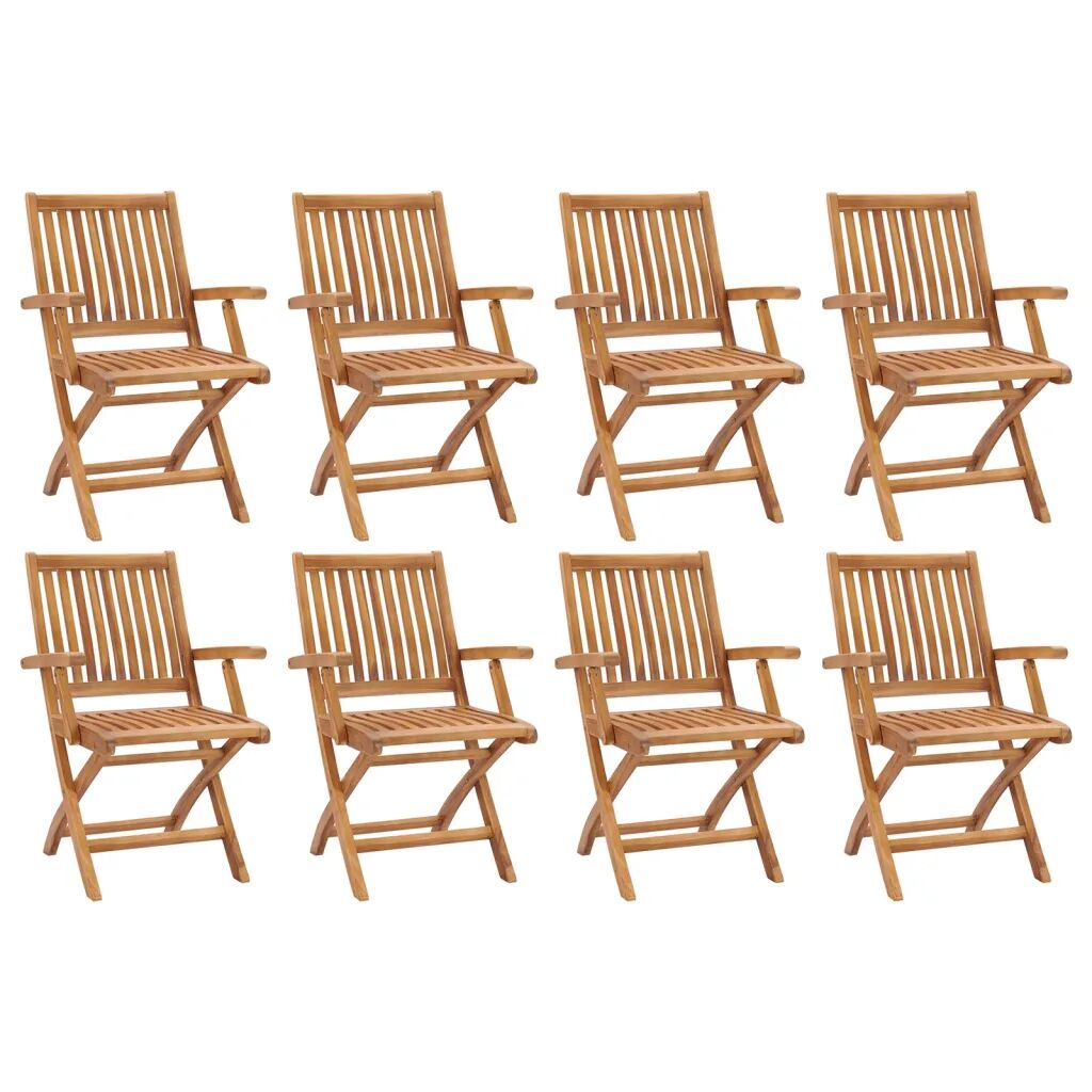 vidaXL Chaises pliables de jardin 8 pcs Bois de teck solide