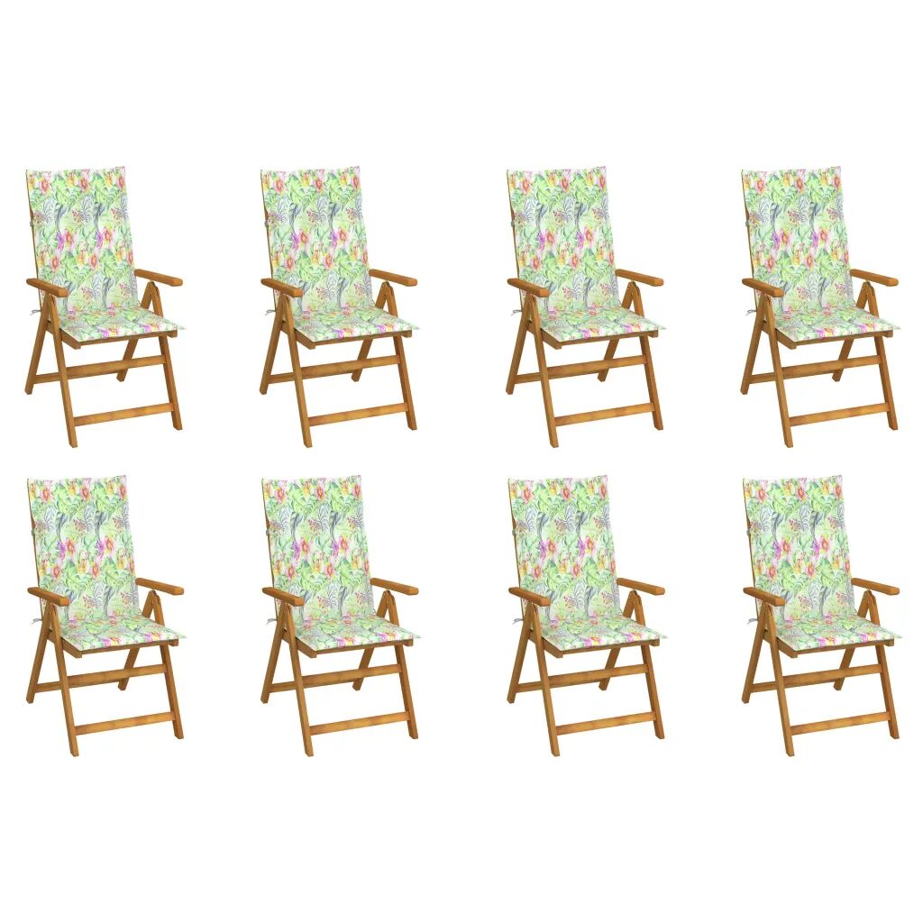 vidaXL Chaises pliables de jardin avec coussins 8 pcs Bois d'acacia