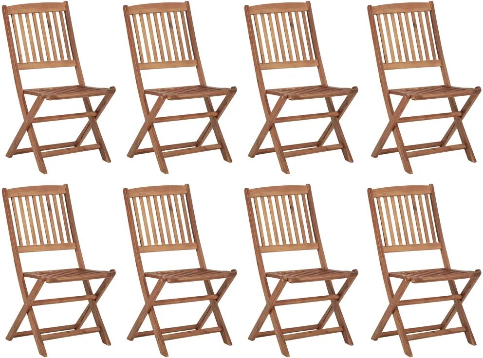 vidaXL Chaises pliables d'extérieur 8 pcs Bois d'acacia solide