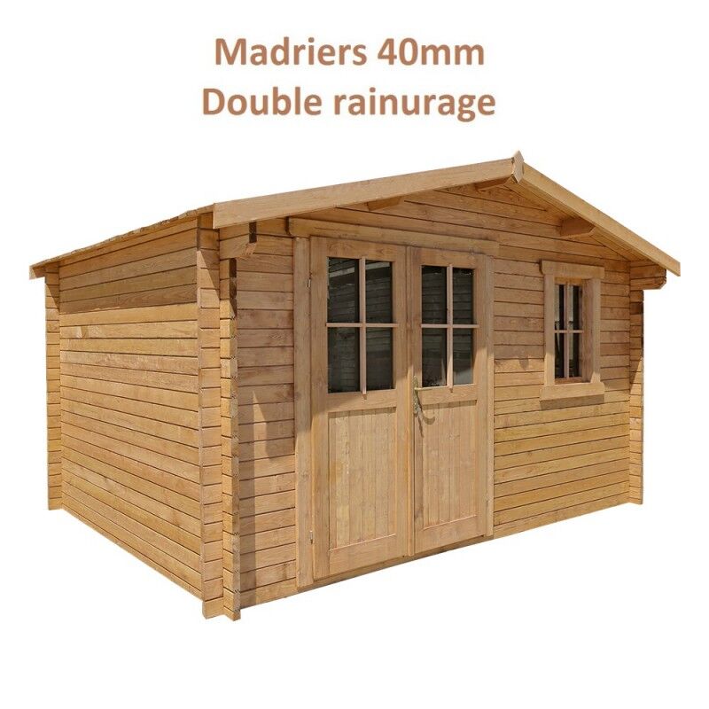 Gardy Shelter Abri de jardin 12m² PLUS en bois 40mm traité teinté marron Gardy Shelter