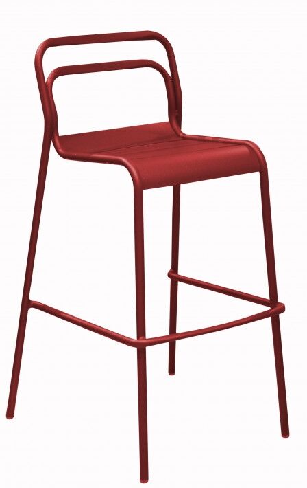 Proloisirs Chaise haute design en aluminium époxy rouge empilable EOS Lot de 4 - Proloisirs