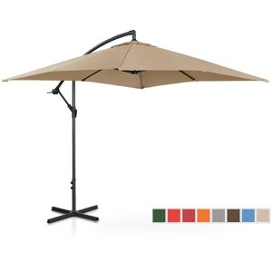 Uniprodo Ampelschirm - Taupe - viereckig - 250 x 250 cm - neigbar