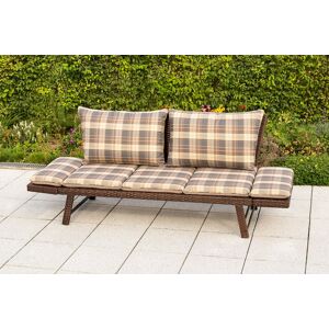 MERXX Gartenbank »Daybed Rattan«, BxTxH: 172x64x78 cm, mit Auflage und... braun