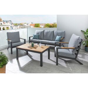 Timbers Gartenlounge-Set »Kentucky«, (Set, 4 tlg., 2x Sessel, 1x 3er Bank, 1x... holzfarben + anthrazit