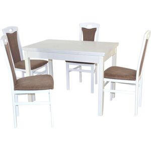 HOFMANN LIVING AND MORE Essgruppe »5tlg. Tischgruppe«, (Spar-Set, 5 tlg.,... weiss + braun + weiss