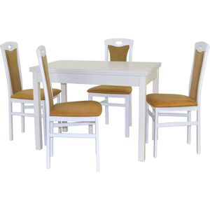 HOFMANN LIVING AND MORE Essgruppe »5tlg. Tischgruppe«, (Spar-Set, 5 tlg.,... weiss + gelb + weiss