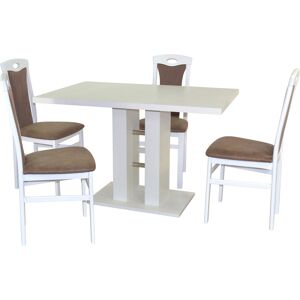 HOFMANN LIVING AND MORE Essgruppe »5tlg. Tischgruppe«, (Spar-Set, 5 tlg.,... weiss + braun + weiss