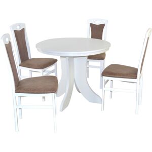 HOFMANN LIVING AND MORE Essgruppe »5tlg. Tischgruppe«, (Spar-Set, 5 tlg.,... weiss + braun + weiss