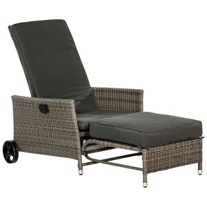 MERXX Gartensessel »Komfort Deckchair«, (4-tlg.), Stahl/Kunststoff, inkl.... grau Größe