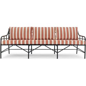 NV GALLERY Outdoor Sofa AMALFI - Outdoor 3-Sitzer Sofa, Streifen & Metall in Schwarz, B220  Streifen