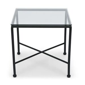NV GALLERY Outdoor-Beistelltisch BEL AIR - Gartentisch, Glas & schwarzes Metall, 56 x 55 cm  Schwarz