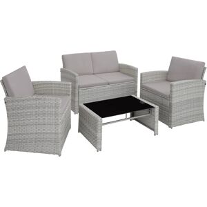 tectake Rattan Lounge Lucca - grau-meliert/grau