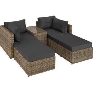 tectake Rattan Lounge mit Aluminiumgestell San Domino - natur