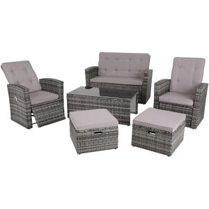 tectake Rattan Lounge Bari - grau