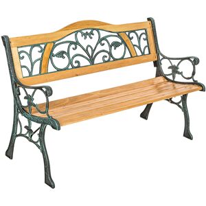 tectake Gartenbank Kathi 2-Sitzer aus Holz und Gusseisen 124x60x83cm - braun