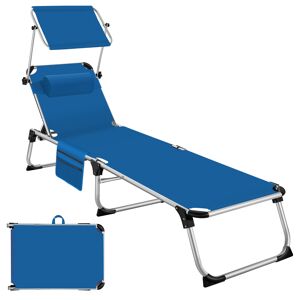 tectake Sonnenliege Aurelie aus Aluminium, 6-stufig - blau