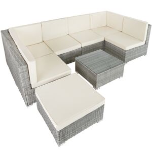 tectake Rattan Lounge Venedig - hellgrau