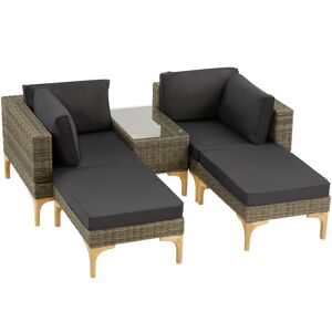 tectake Rattan Lounge mit Aluminiumgestell Bellaria - natur