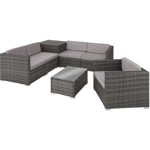 tectake Rattan Lounge Pisa - grau