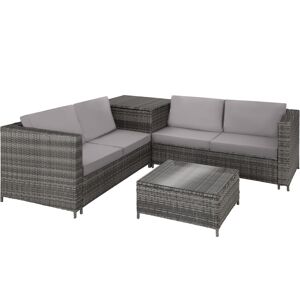 tectake Rattan Lounge Siena - grau/hellgrau