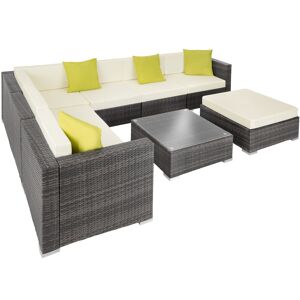 tectake Rattan Loungeset Marbella - grau