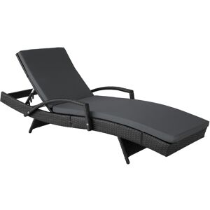 tectake Aluminium Rattan Sonnenliege Océane - schwarz