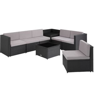 tectake Rattan Lounge Verona - schwarz