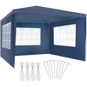 tectake Pavillon Baraban 3x3m mit 3 Seitenteilen - blau