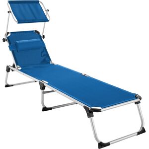 tectake Sonnenliege Aurelie aus Aluminium, 6-stufig - blau