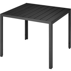 tectake Aluminium Gartentisch Maren höhenverstellbare Füsse 90x90x74,5cm - schwarz