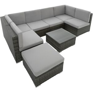 tectake Rattan Lounge Venedig - grau