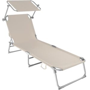 tectake Gartenliege 4-stufig - beige