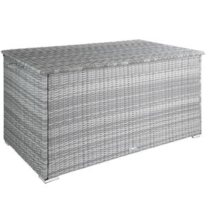 tectake Auflagenbox mit Aluminiumgestell Oslo, 145x82,5x79,5cm - hellgrau