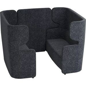 BISLEY Akustiksofa VIVO, 2 Zweisitzer mit hoher Rückenlehne, Mittelwand, dunkelgrau