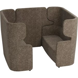 BISLEY Akustiksofa VIVO, 2 Zweisitzer mit hoher Rückenlehne, Mittelwand, graubraun