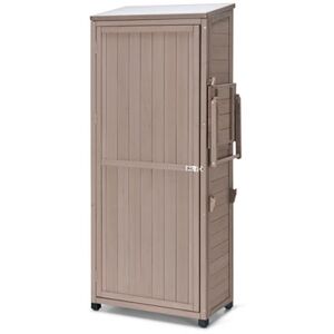 Grosser Gartenschrank »Jonte« mit hochklappbarem Seitenregal - Tchibo - Silber Holz Grau  unisex