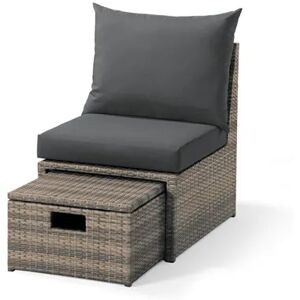 Lounge-Sessel »Thore« mit Ausziehfunktion - Tchibo - Anthrazit Aluminium   unisex