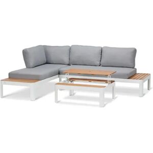 Lounge-Ecke mit höhenverstellbarem Salontisch - Tchibo - Hellgrau Aluminium   unisex