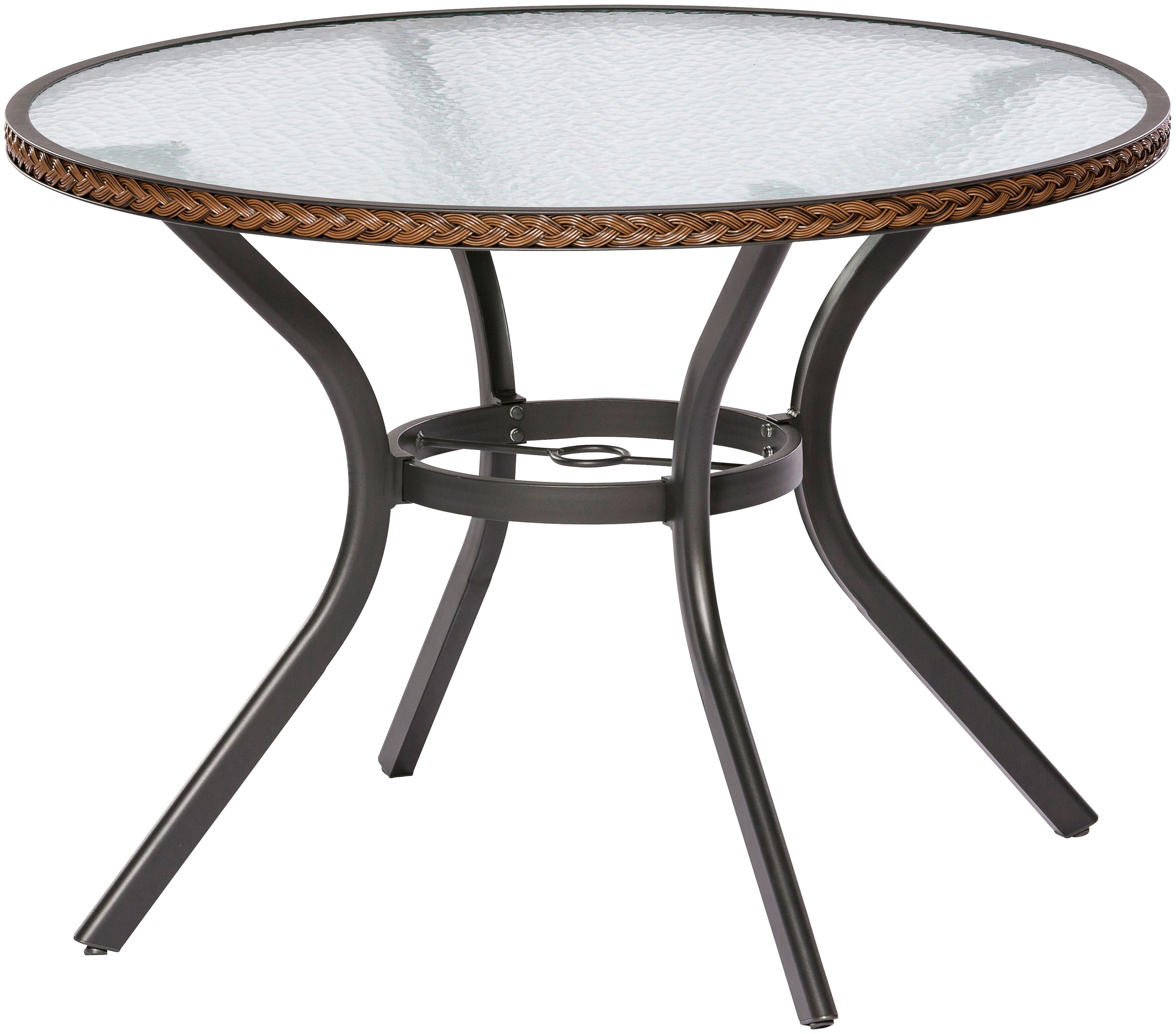 MERXX Gartentisch »Ravenna«, für den Balkon geeignet, Ø 100 cm grau Größe Tischplatte: Glas, Gestell: Aluminium