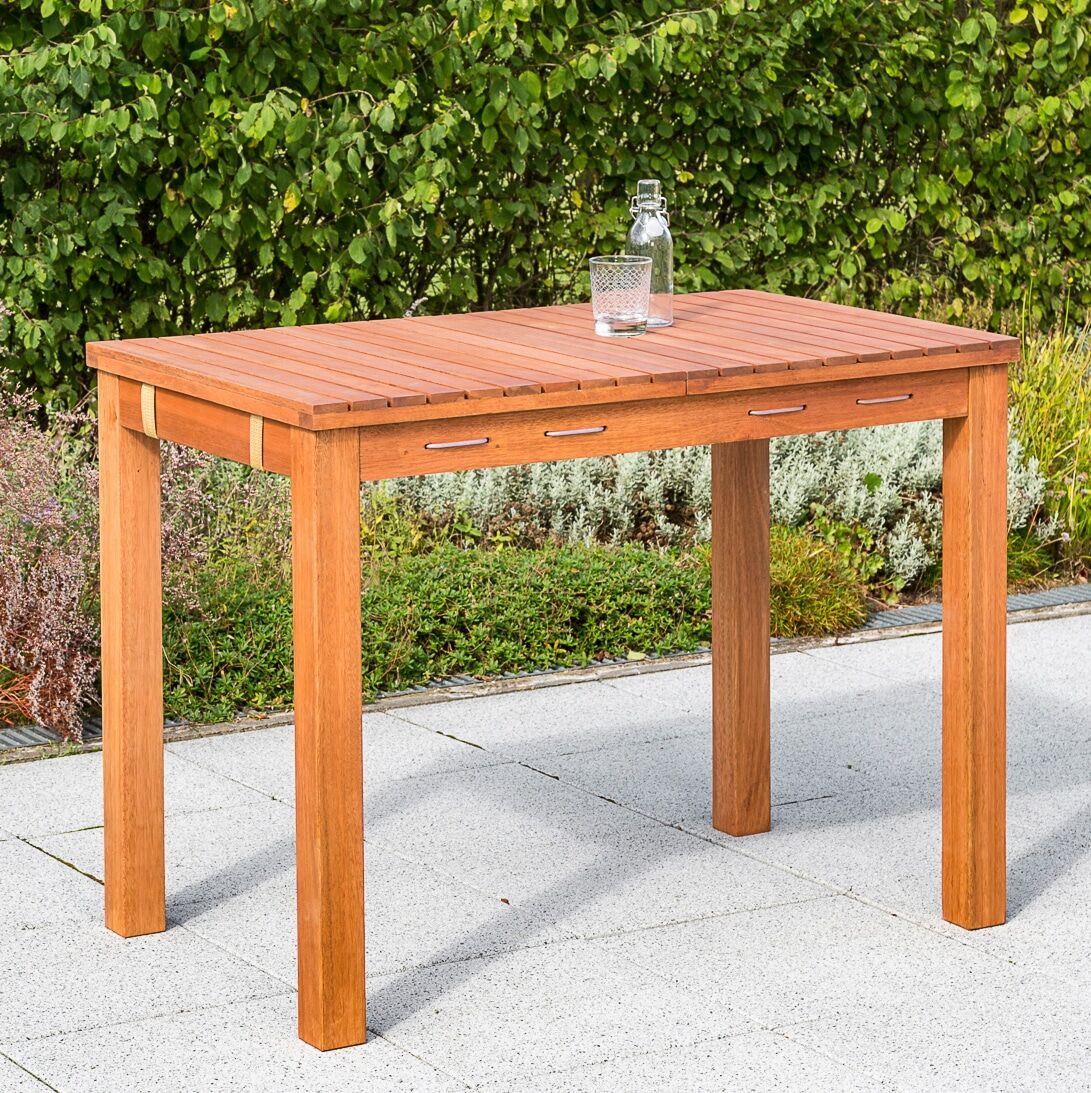 MERXX Gartentisch, 60x100 cm beige Größe Tischplatte: Massivholz, Gestell: Holzwerkstoff