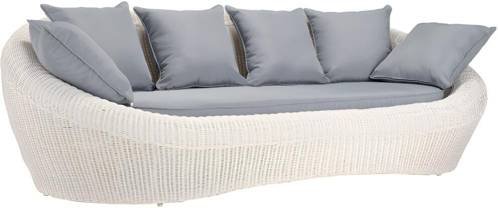 Vente-unique.ch Gartensofa 3-Sitzer Polyrattan - Elfenbein - WHITEHEAVEN