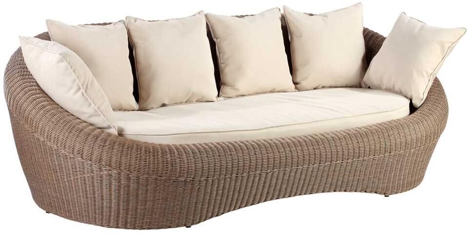 Vente-unique.ch Gartensofa Polyrattan 3-Sitzer Karamell - WHITEHEAVEN