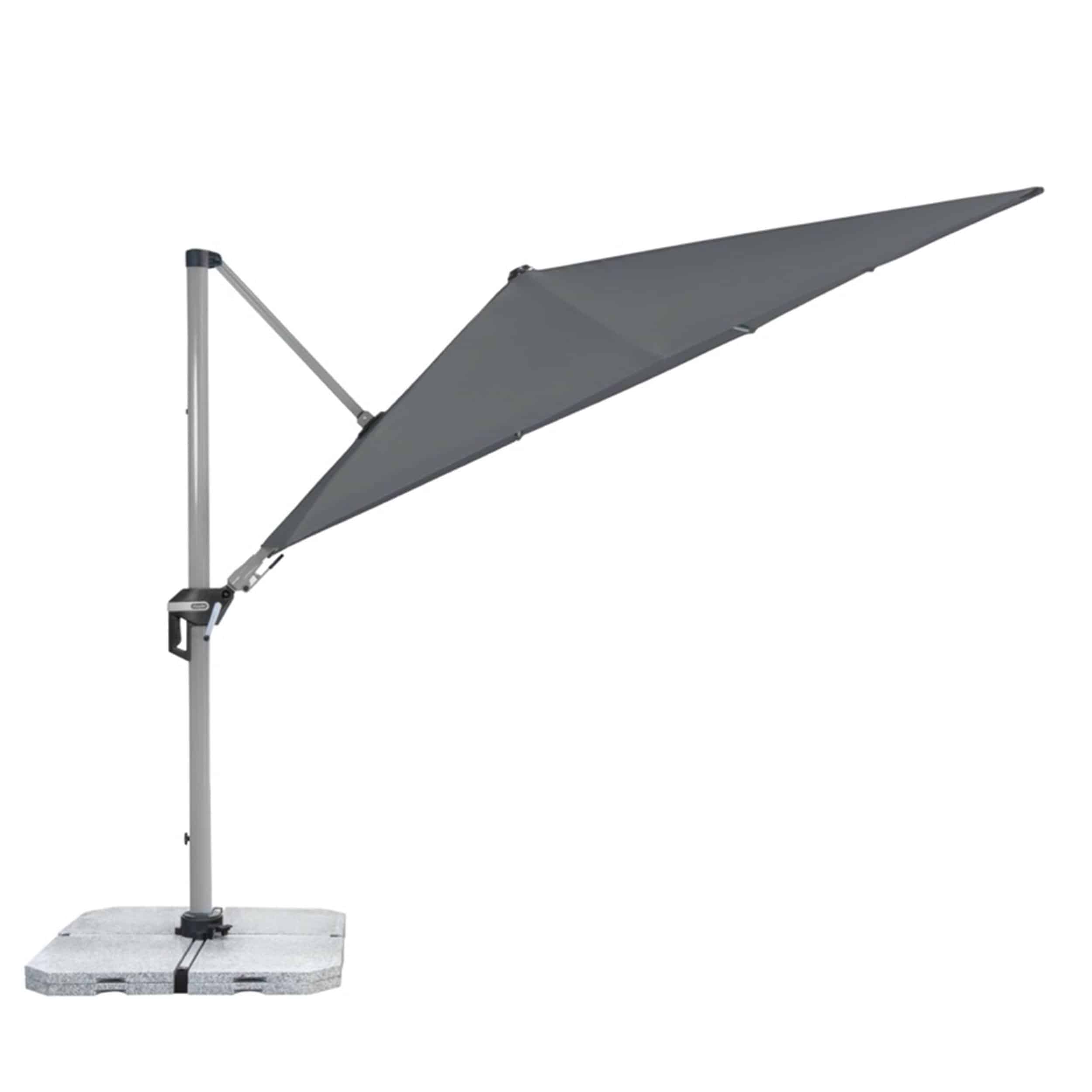Doppler Active Pendelschirm rechteckig Sonnenschirm mit Standkreuz ohne Beschwerungsplatten  grau