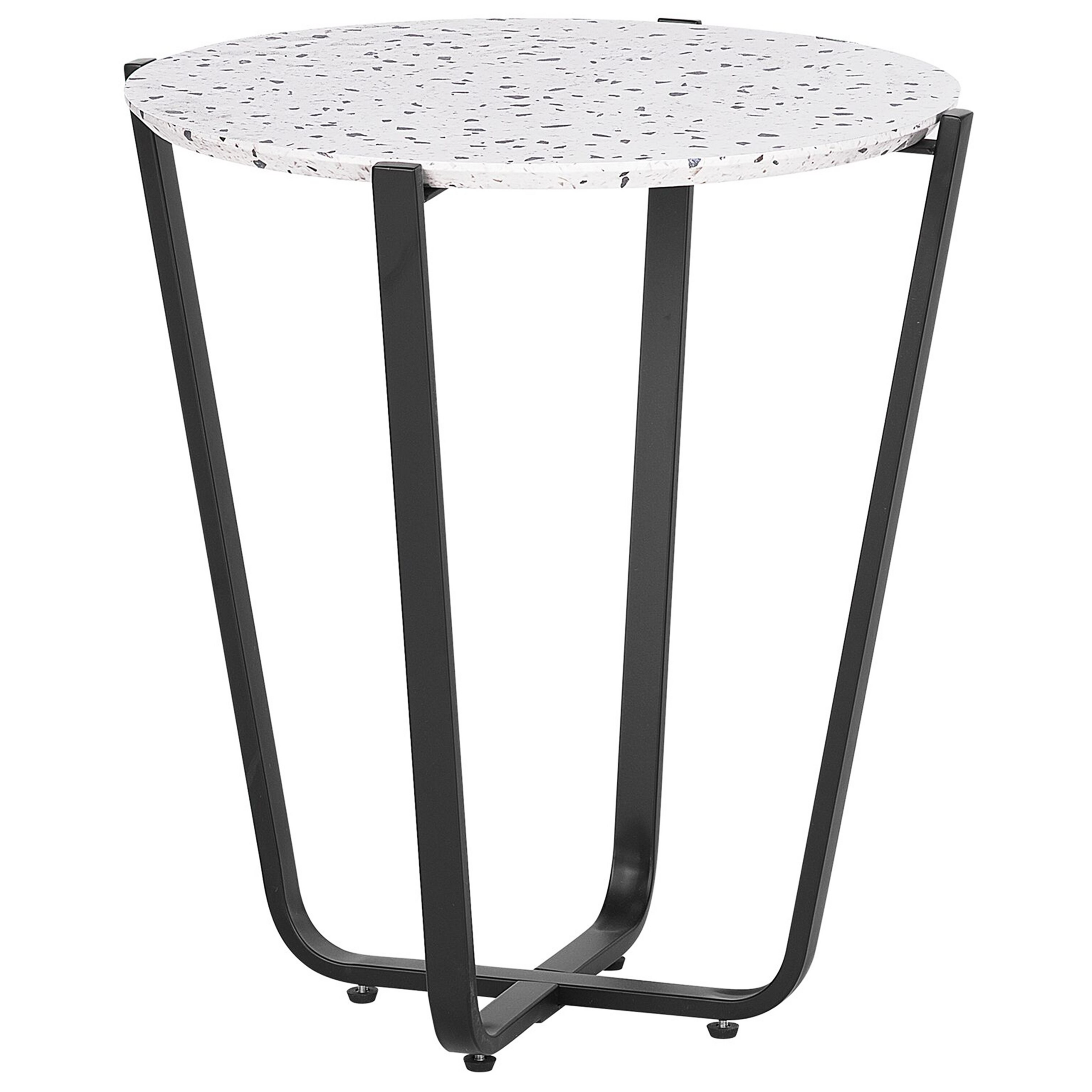 Beliani Malý konferenční stolek kulatý terrazzo / černý ⌀ 50 cm VALERA