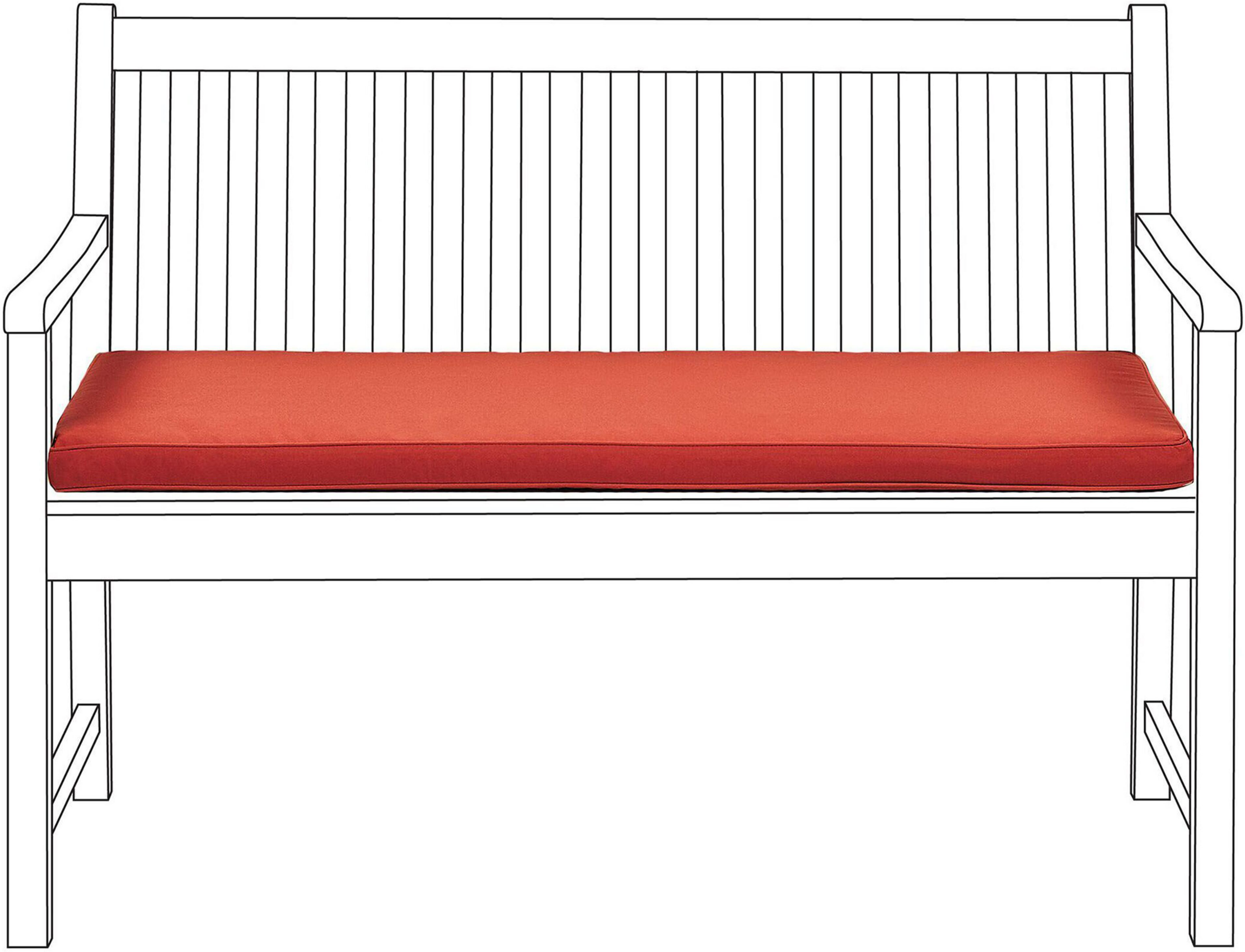 Beliani Polštář na lavičku 112 x 54 cm červený VIVARA