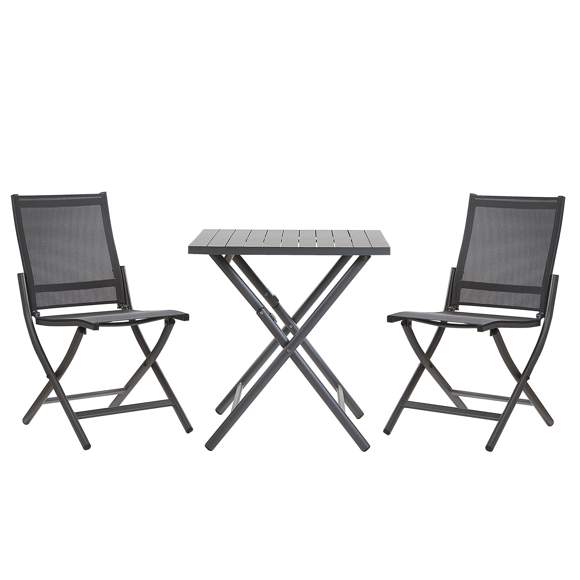 Beliani Hliníkový bistro set antracitový CAORLE