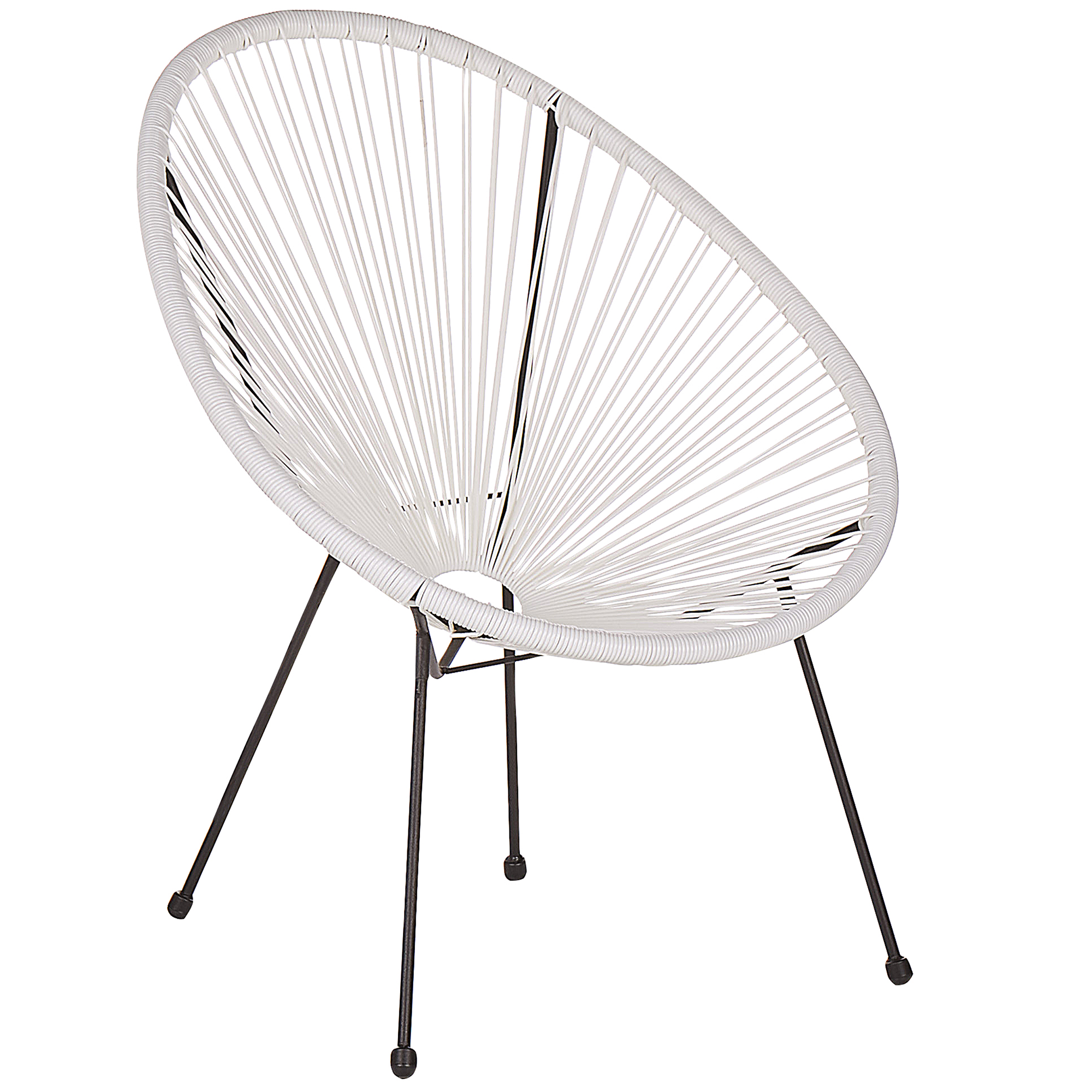 Beliani Židle z umělého ratanu ø 70 cm bílá ACAPULCO II